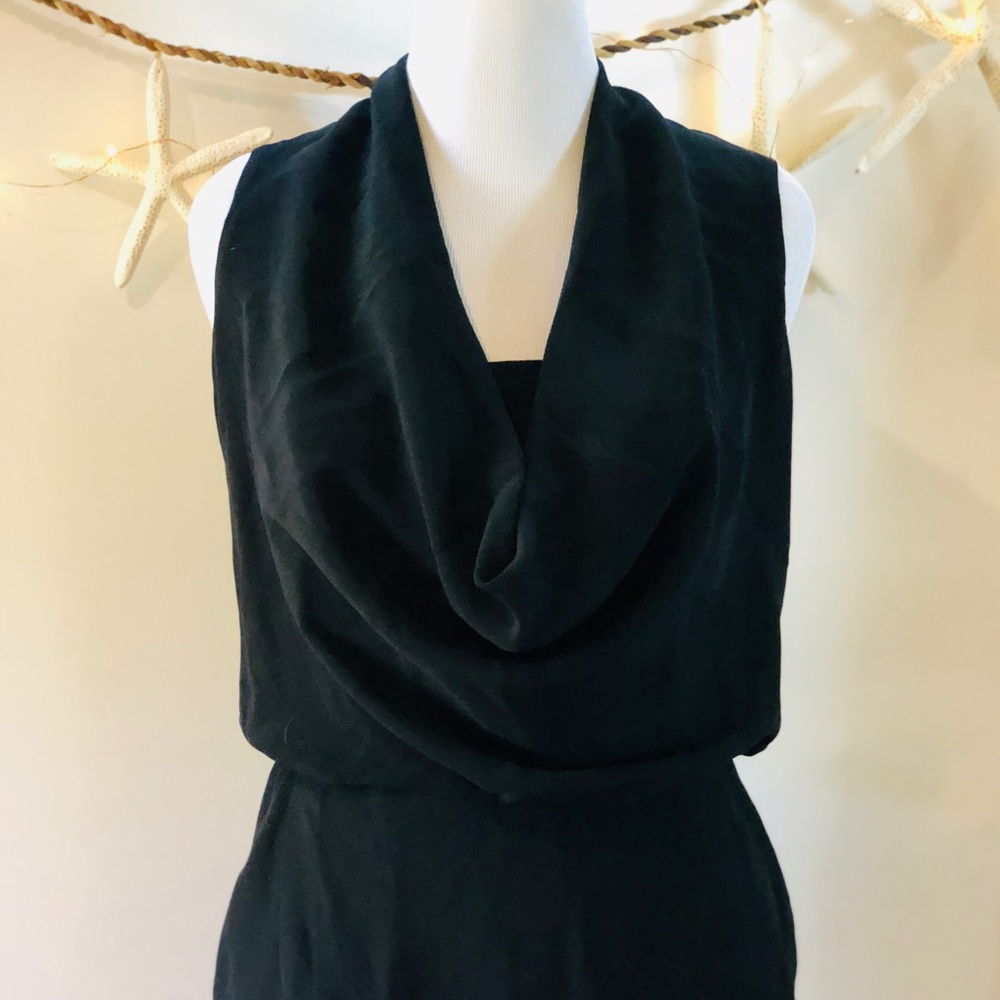 Lafayette 148 Black Dress Crepe Cowl Neck 16